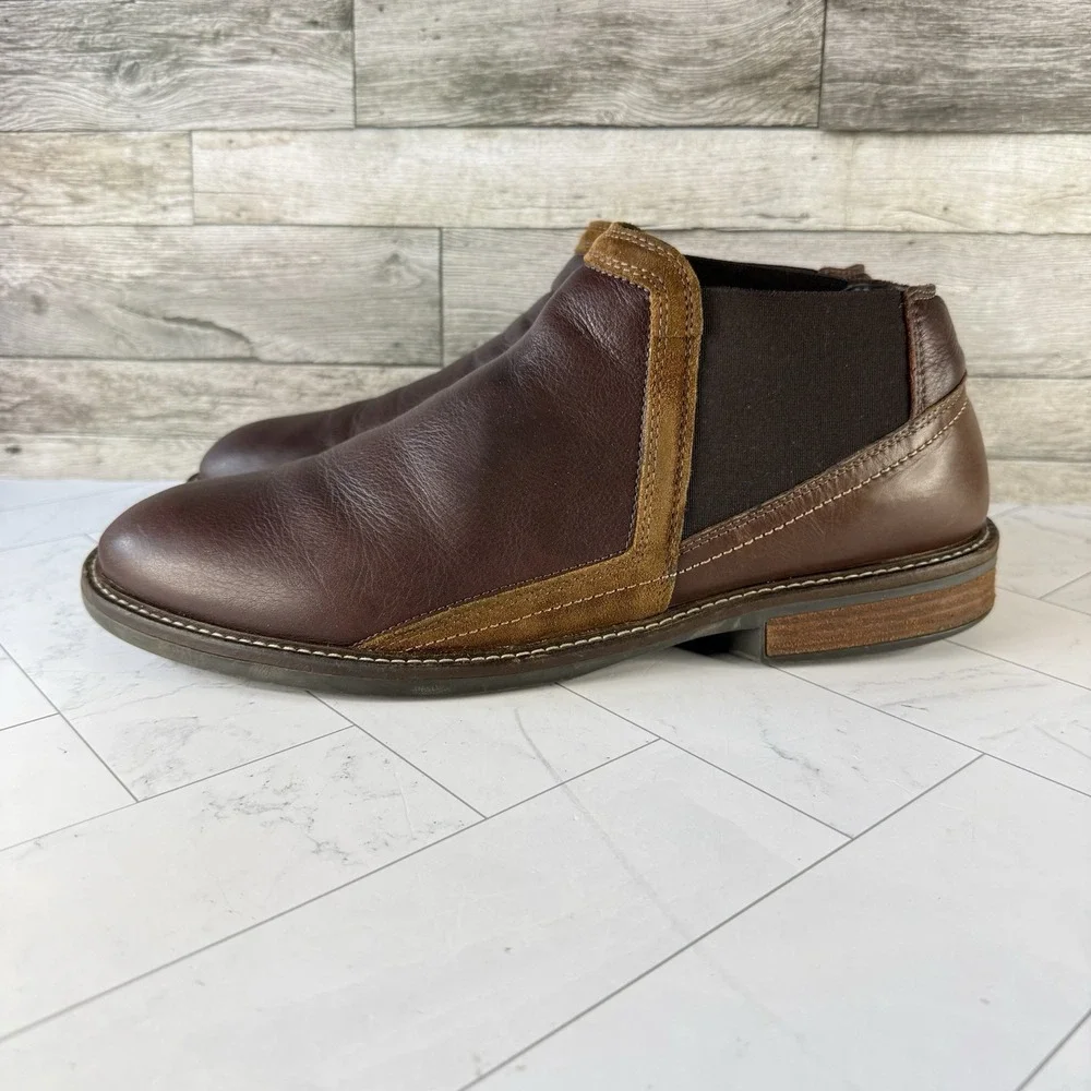 Naot Business Chukka Boots Men's Size 12 Brown Ankle Slip Resistant Shock Relief